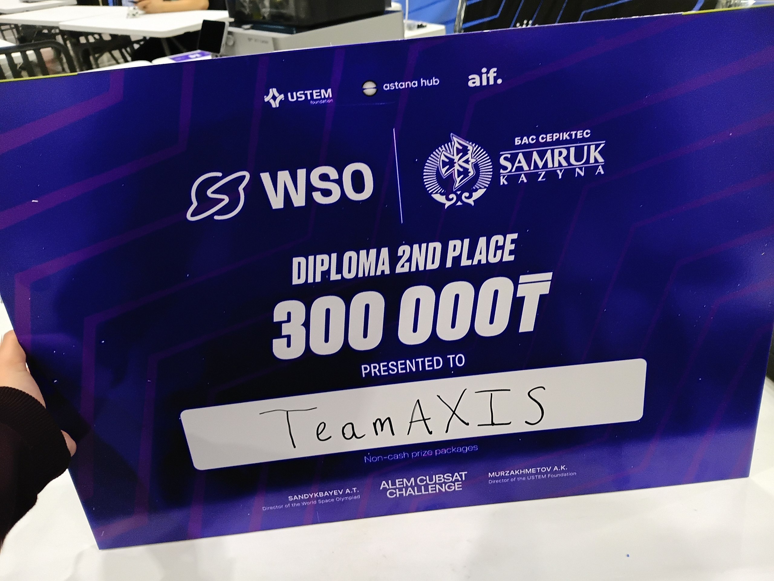 2nd place certificate